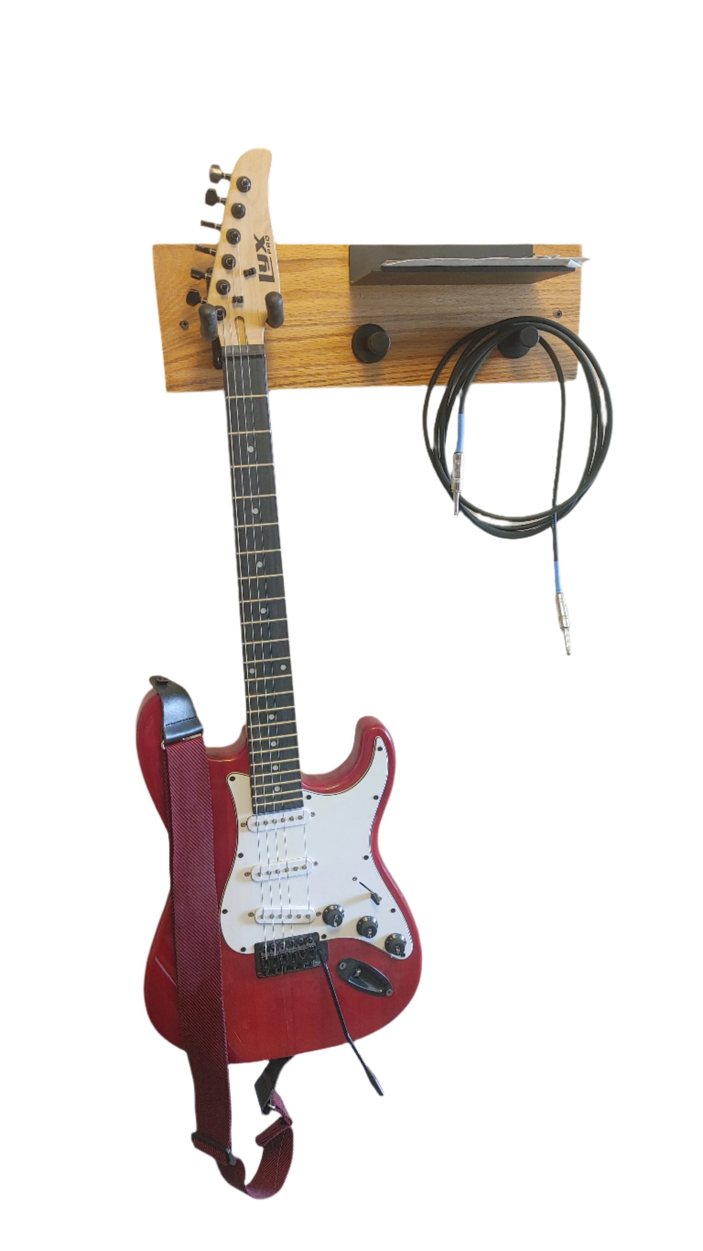 18" Guitar Wall Mount Oak and Metal